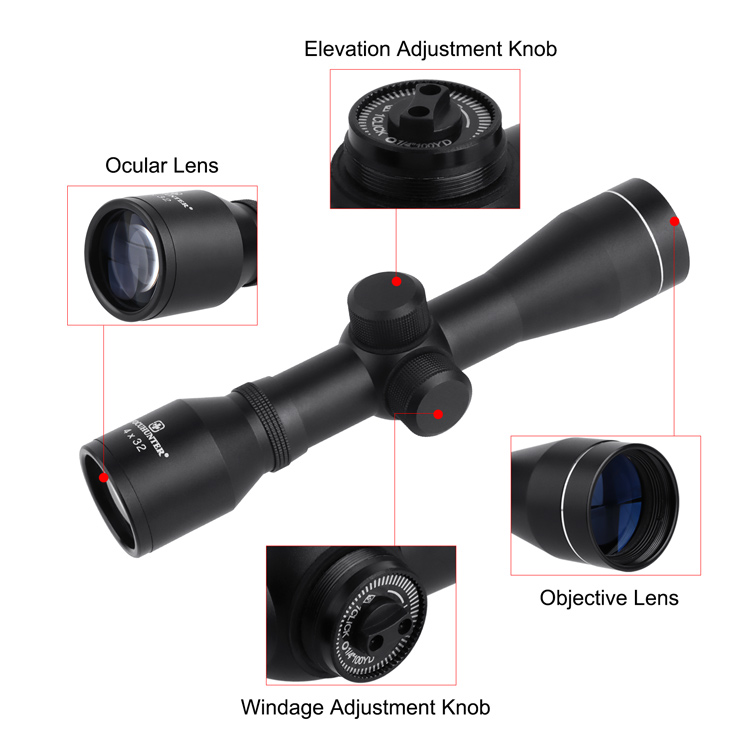 4X32 Compact Rifle Scope with Duplex Reticle